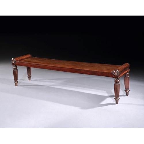 A regency mahogany hall bench